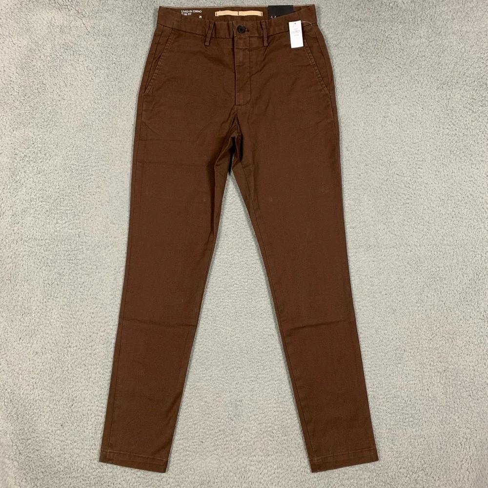 Banana Republic Lived-in Chino Pants Men's 28x32 Rich Earth Slim Tapered NWT $95
